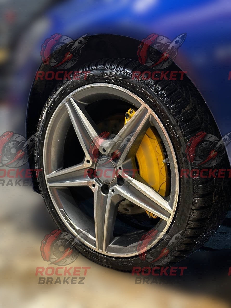 Aftermarket Brake Covers fits on Mercedes C class — Full Metal, Custom Fit, 17 Color Options