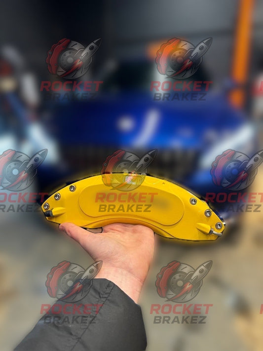 Aftermarket Brake Covers fits on Mercedes C class — Full Metal, Custom Fit, 17 Color Options