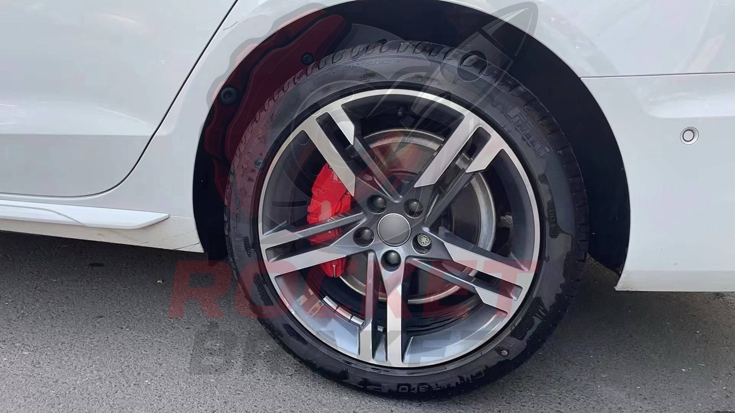 Aftermarket Brake Covers fits on Audi A4 b9 — Full Metal, Custom Fit, 17 Color Options