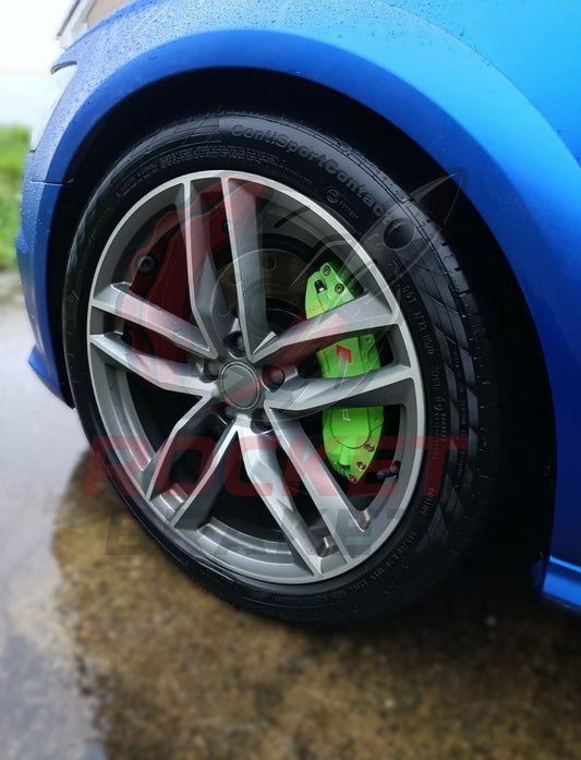 Aftermarket Brake Covers fits on Audi A6 Allroad — Full Metal, Custom Fit, 17 Color Options