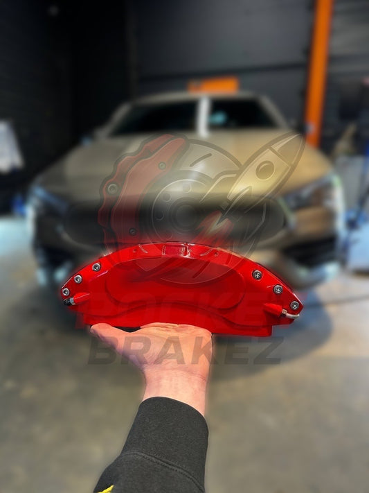 Aftermarket Brake Covers fits on Mercedes CLA — Full Metal, Custom Fit, 17 Color Options