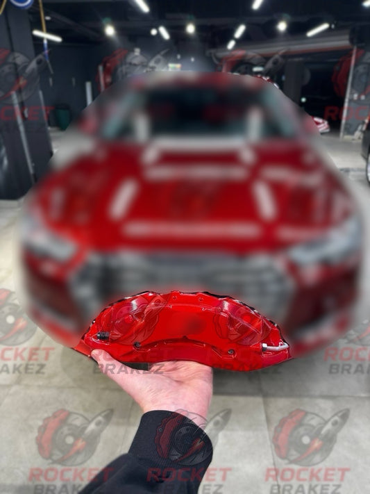 Aftermarket Brake Covers fits on Audi A4 — Full Metal, Custom Fit, 17 Color Options